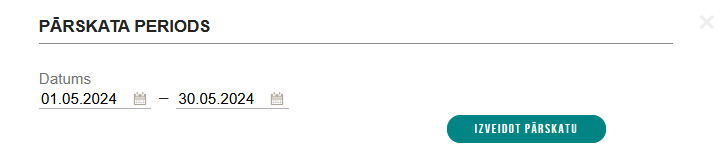 Attēls. Perioda norādīšana pārskata veidošanai.