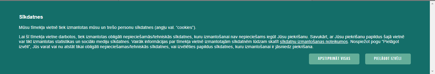 Attēls. Paziņojums par sīkdatnēm.