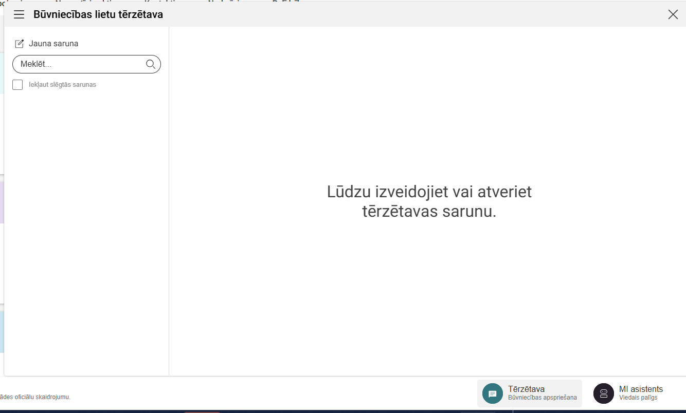 Attēls. Jaunas tērzētavas sarunas izveide.
