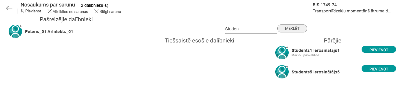 Attēls. Tērzētavas sarunas dalībnieku pievienošana.