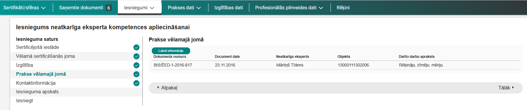 Attēls. Solis. Prakse vēlamajā jomā.