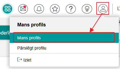Attēls. Sadaļas %22Mans profils%22 izvēle