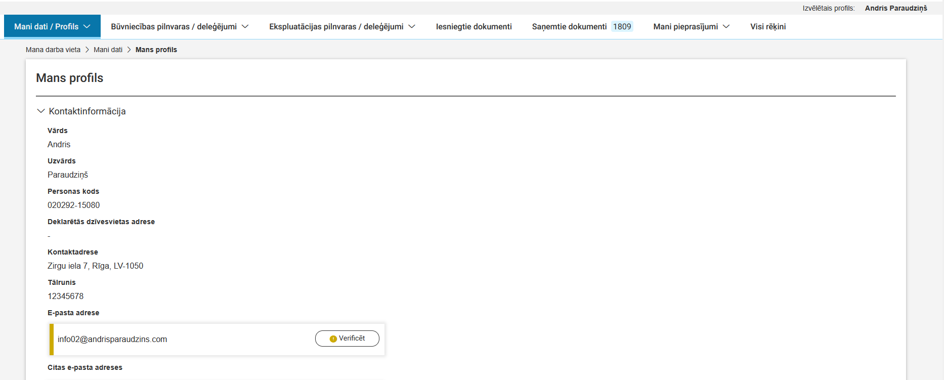 Attēls. E-pasta verificēšana.