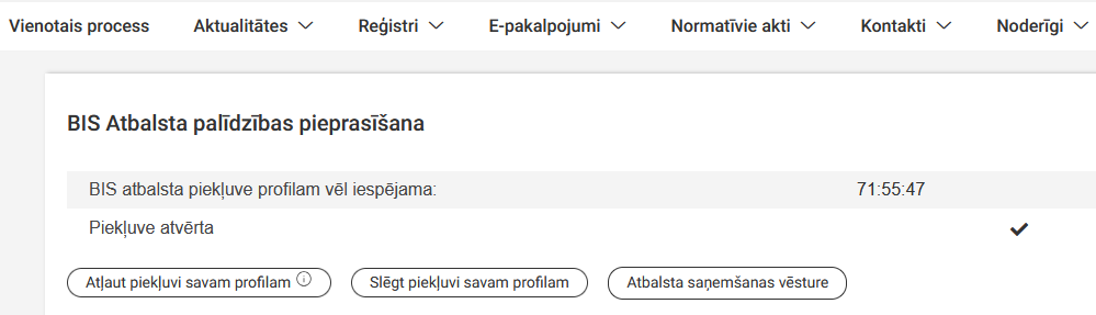Attēls. Atvērta piekļuve BIS atbalsta