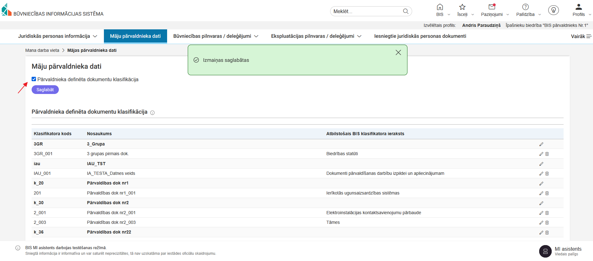 Attēls. Māju pārvaldnieka dati.