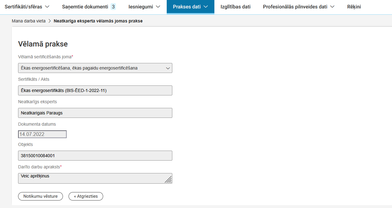 Attēls. Vēlamās prakses dati.