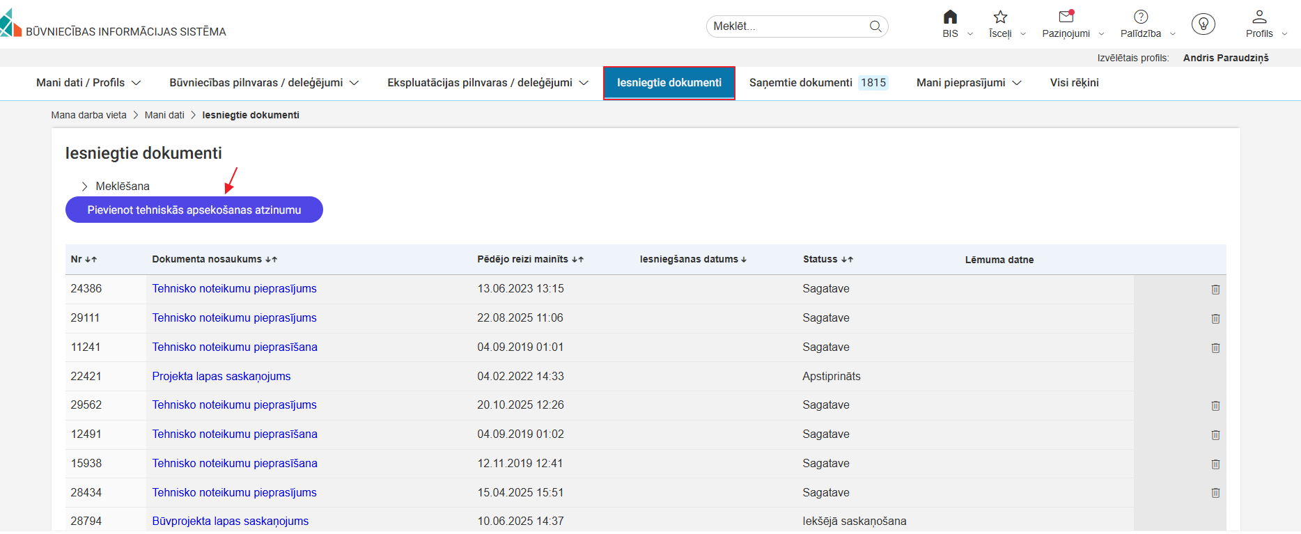 Attēls. Pievienot tehniskās apsekošanas atzinumu.
