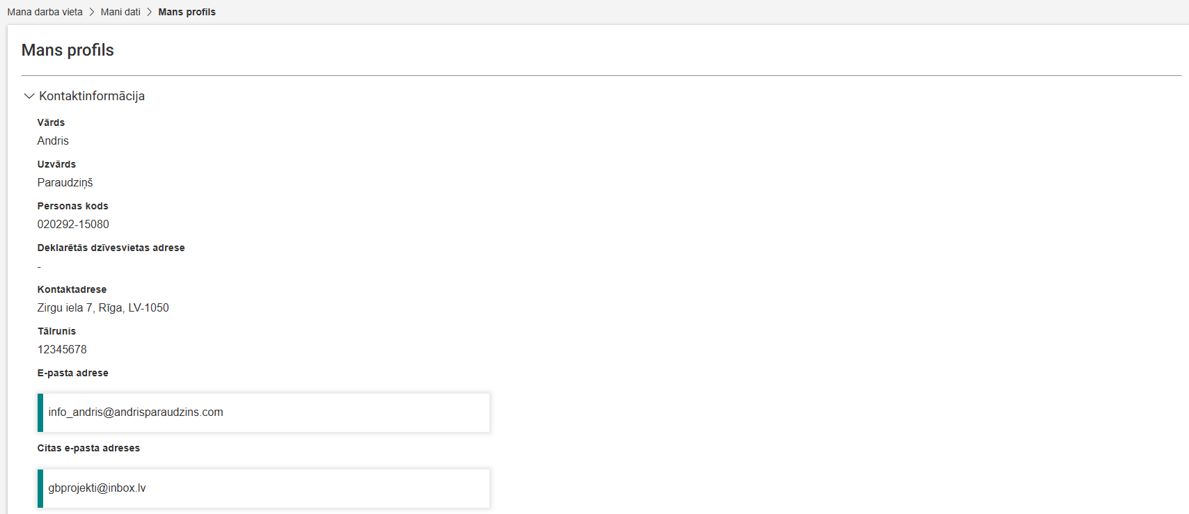 Attēls. Verificētas e-pasta adreses - “ar zaļu” indikatoru.