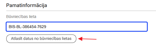 Attēls. Atlasīt datus no būvniecības lietas.