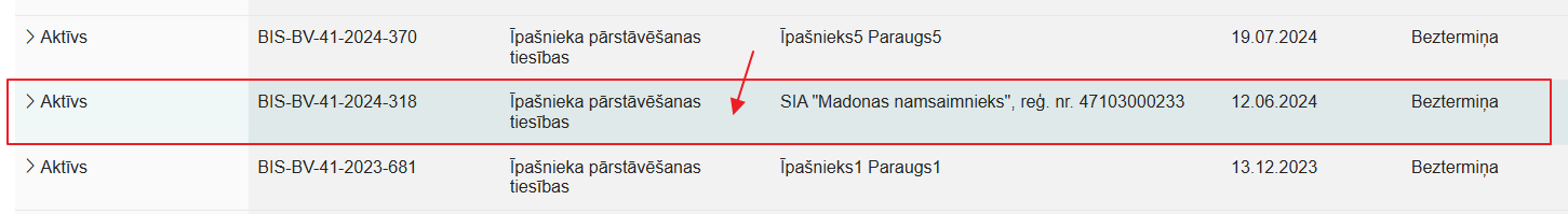 Attēls. Pilnvaras atvēršana, lai veiktu pārpilnvarošanu.