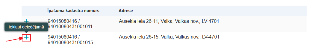 Attēls. Iekļaut deleģējumā vienu objektu.