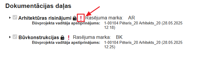 Attēls. Pazīme %22Ir atkāpes no LBN prasībām%22.