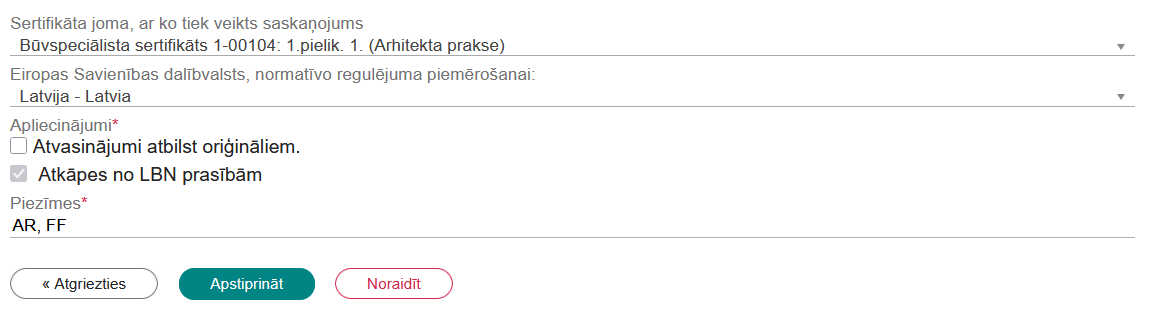 Attēls. Ieceres saskaņojuma opcijas.