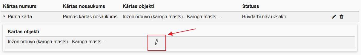 Attēls. Kārtas objekta raksturlielumi.