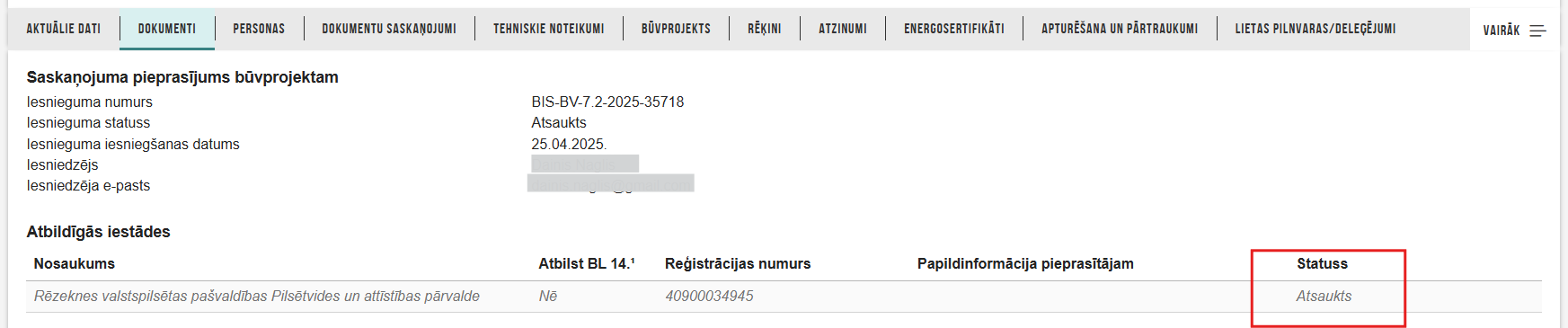 Attēls. Statuss %22Atsaukts%22.