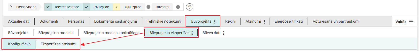 Attēls. Būvprojekta ekspertīzes sadaļa.