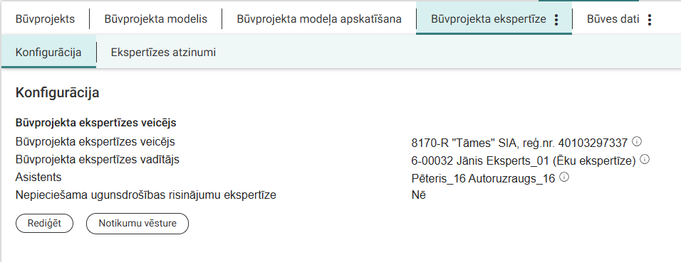 Attēls. Būvprojekta ekspertīzes veicēja un vadītāja norādīšana.