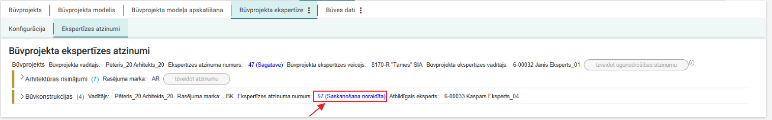 Attēls. Atzinuma saskaņošanas noraidīšana.