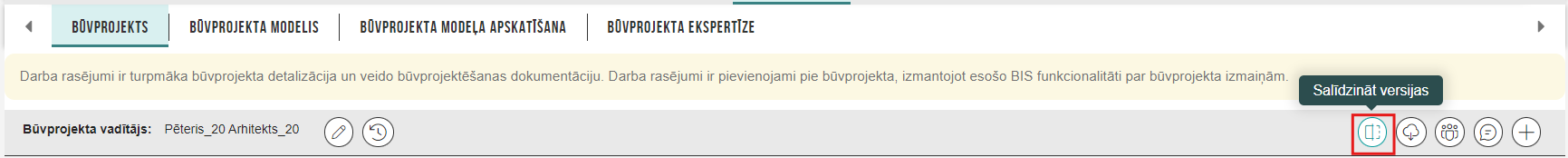 Attēls. Ikona %22Salīdzināt versijas%22.