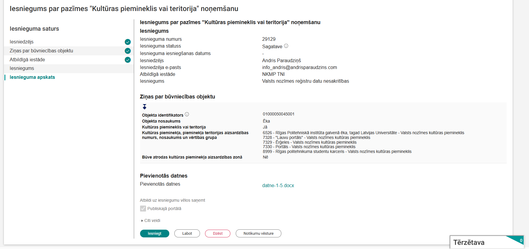 Attēls. Solis %22Iesnieguma apskats%22.