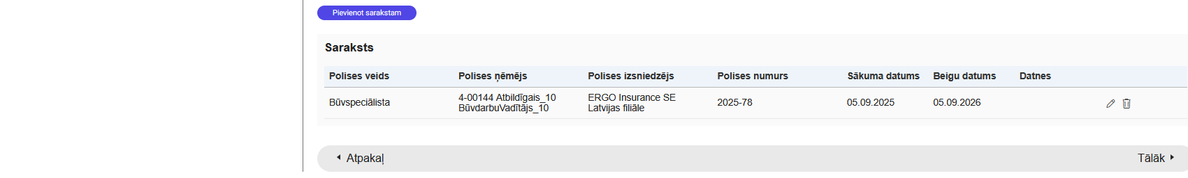 Attēls. Iesnieguma solis %22Apdrošināšana%22.