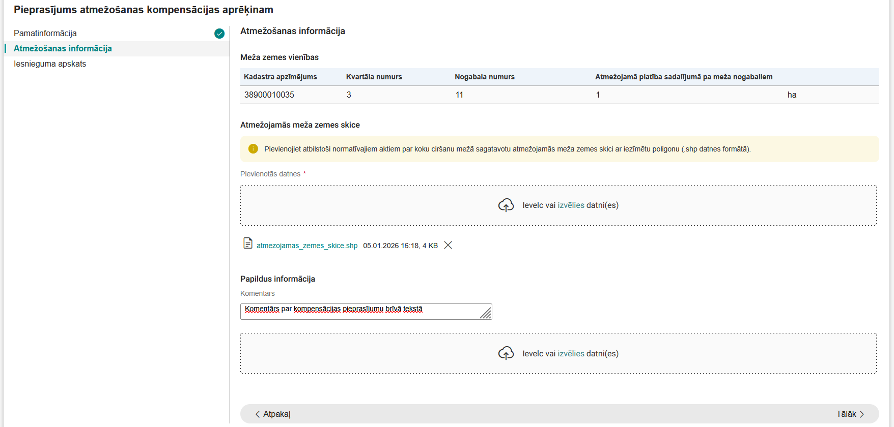 Attēls. Solis %22Atmežošanas informācija%22.
