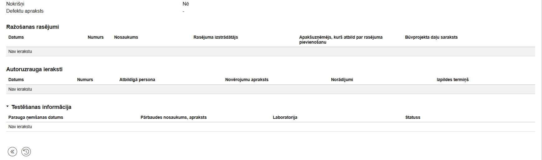 Attēls. Būvdarbu žurnāla ieraksta detalizētā skata forma.