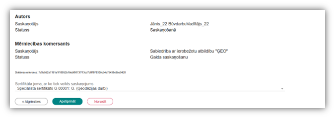 Attēls. Autora saskaņošana, norādot sertifikātu.