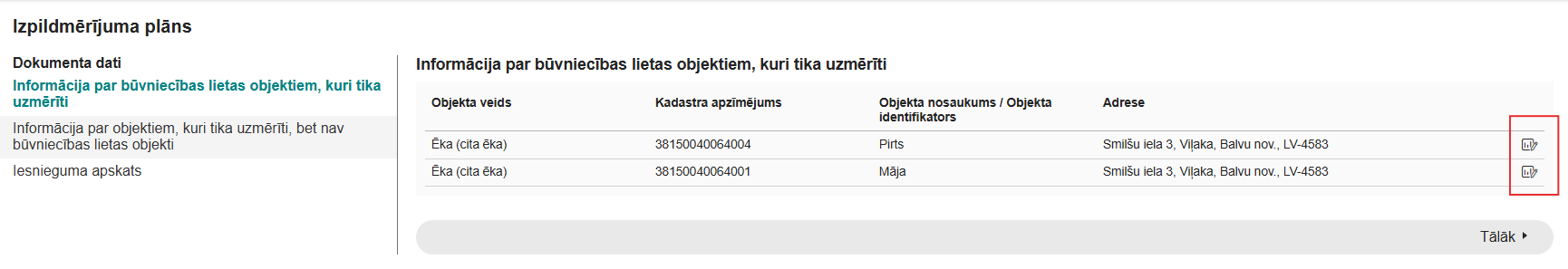 Attēls. Var labot objekta rādītājus.