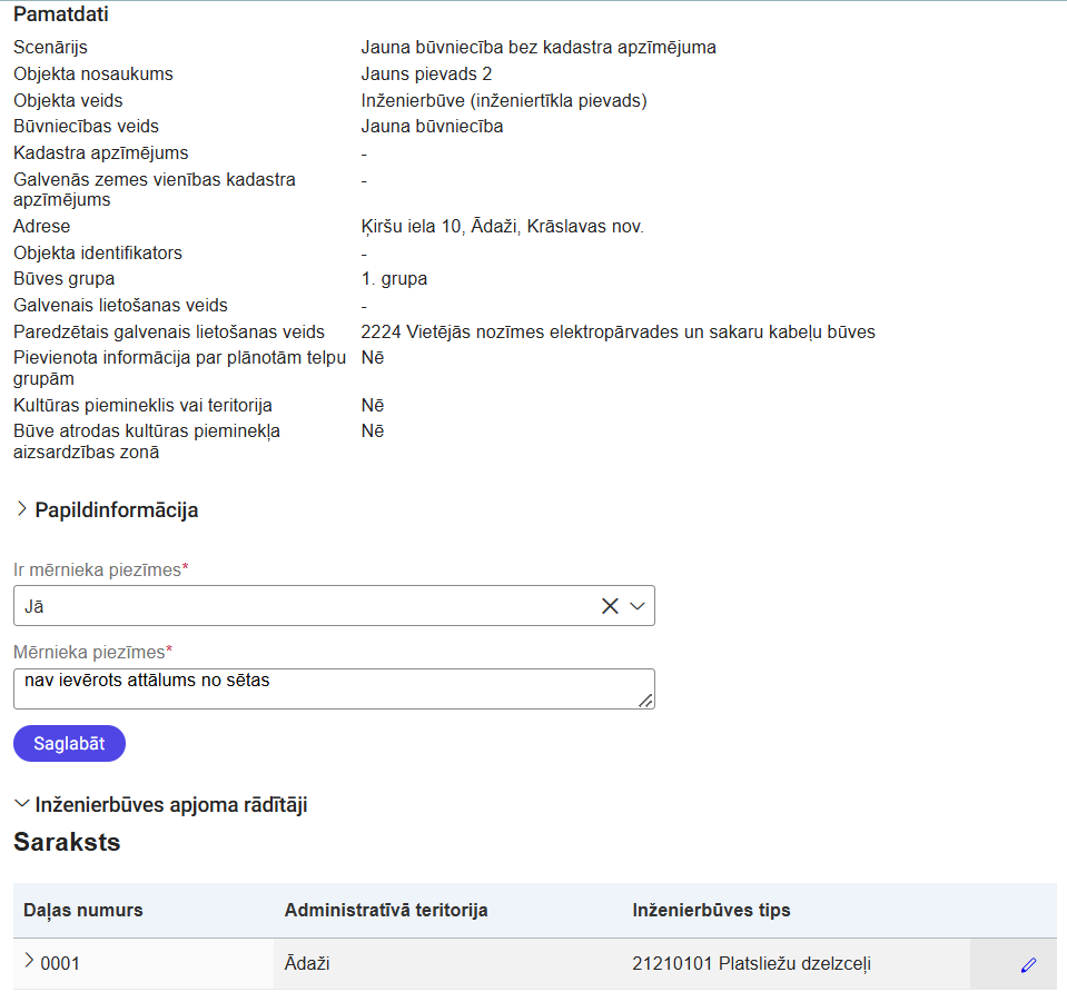 Attēls. Objekta rādītāju precizēšanas logs.