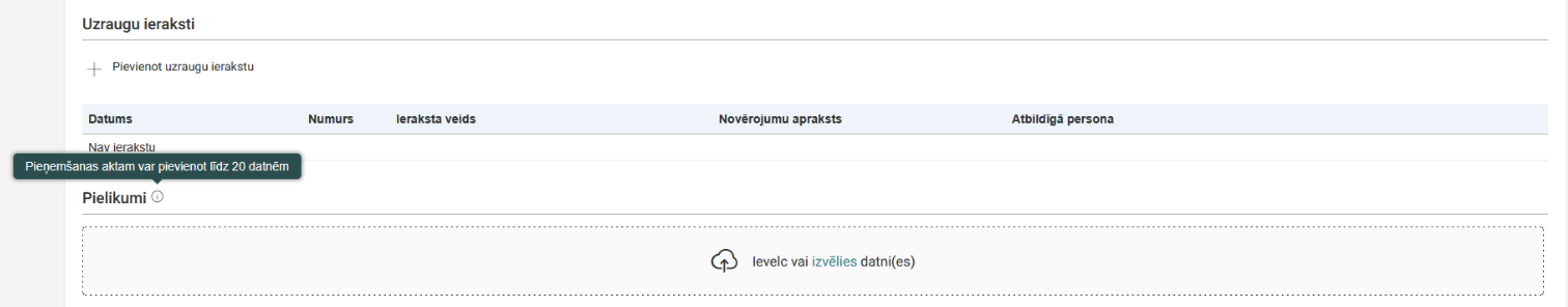 Attēls. Paskaidrojošs informatīvais teksts par atļauto datņu skaitu.