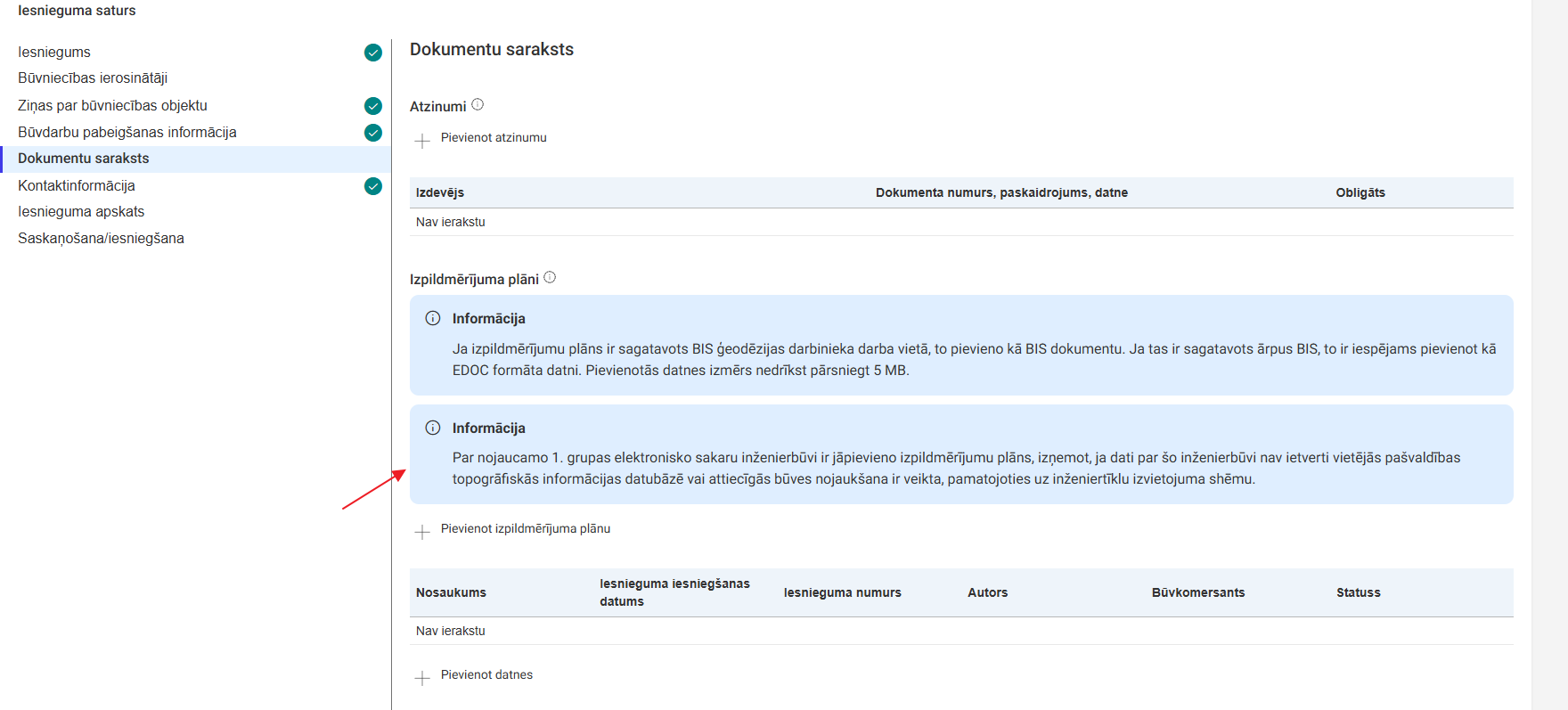 Attēls. Paziņojums par nojaucamo 1. grupas elektronisko sakaru inženierbūvi.