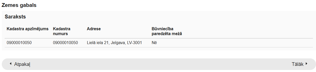 Attēls. Iesnieguma solis %22Ziņas par zemi%22.
