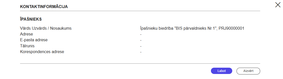 Attēls. Kontaktinformācija.