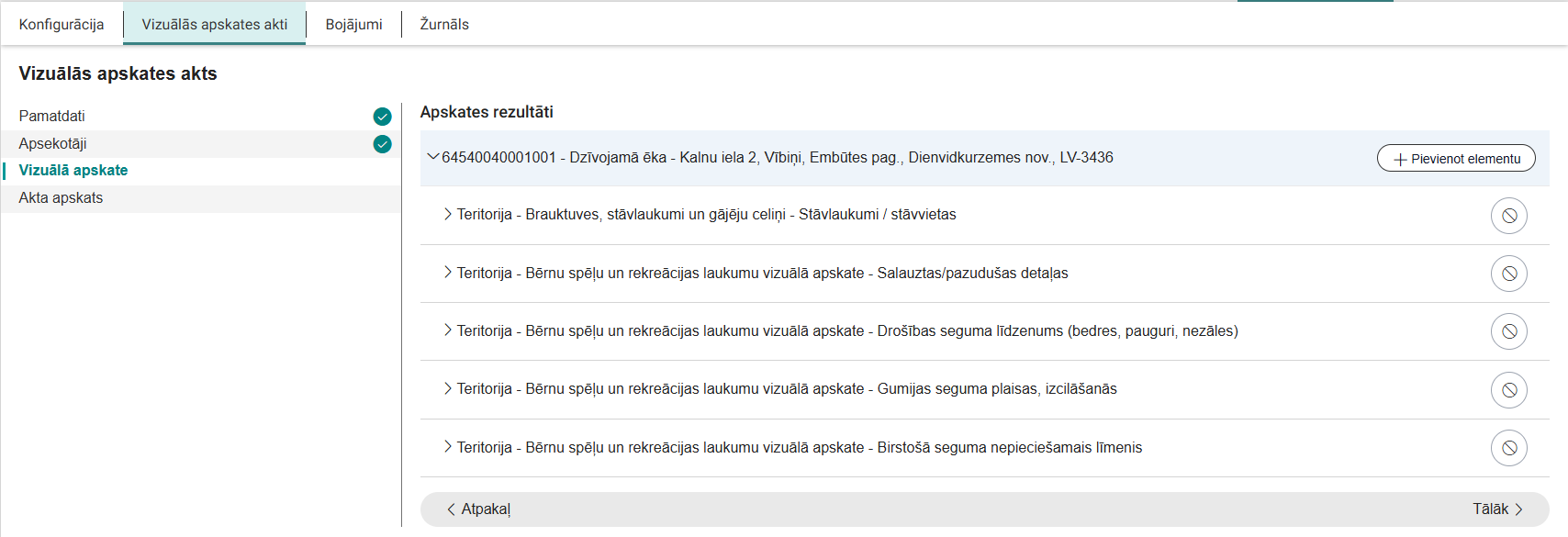 Attēls. Solis %22Apskates rezultāti%22.