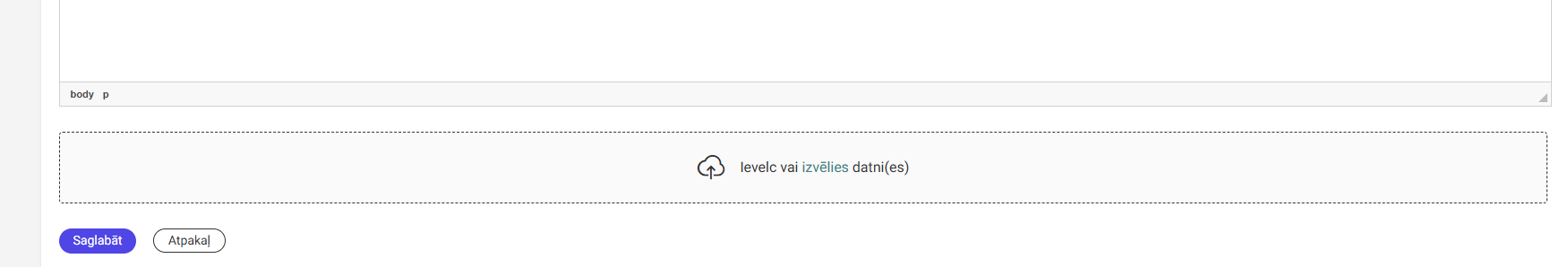 Attēls. Jauna paziņojuma izveidošana.