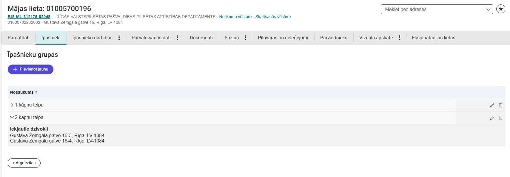 Attēls. Grupā iekļautie dzīvokļi.