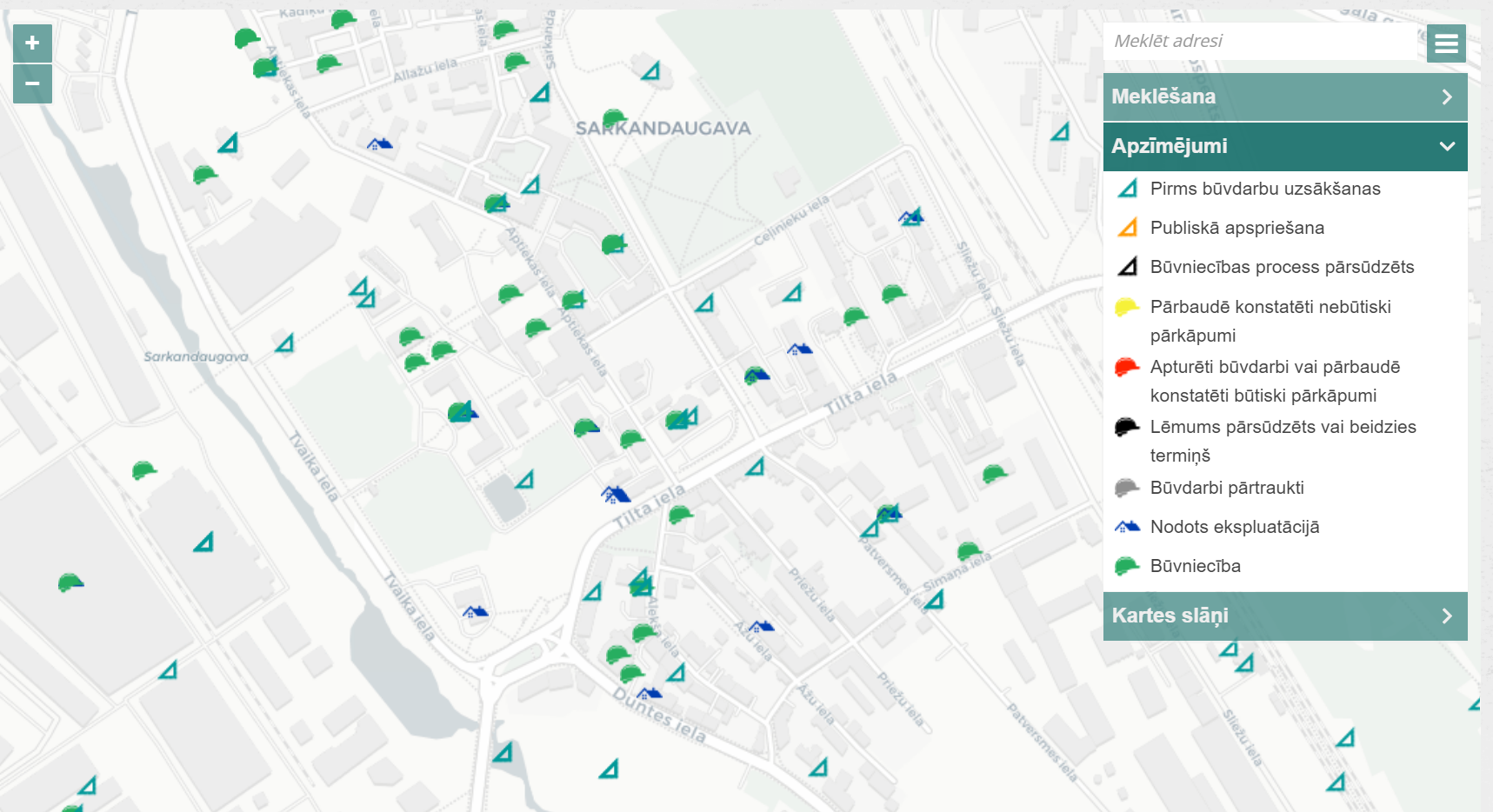 Attēls. Sabiedrības informēšanas kartes skatījums 2.